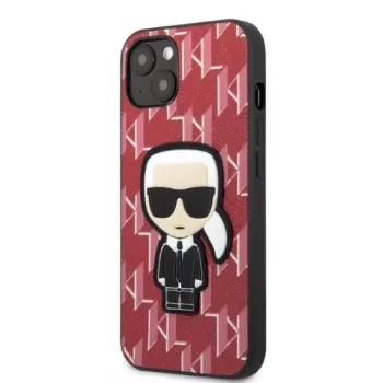 Karl Lagerfeld KLHCP13SPMNIKPI kemény tok Apple iPhone 13 mini 5,4 inch piros monogram Ikonik Patch