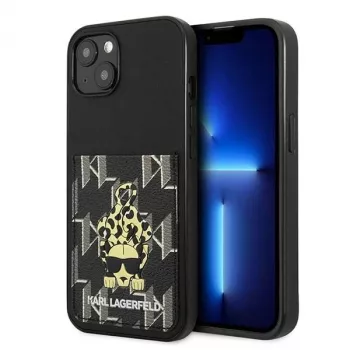 Karl Lagerfeld KF001284 Karlimals kártyatartós kemény tok iPhone 13/14/15 6,1 inch fekete