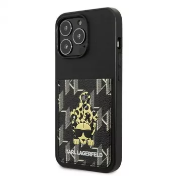 Karl Lagerfeld KLHCP13LCANCNK iPhone 13 Pro / 13 6,1 inch kemény tok fekete Karlimals kártyatartó