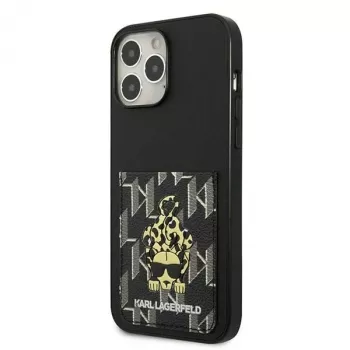 Karl Lagerfeld KLHCP13XCANCNK iPhone 13 Pro Max 6,7 inch kemény tok fekete Karlimals kártyatartó