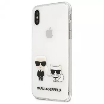 Karl Lagerfeld KLHCI65CKTR kemény tok Apple iPhone Xs Max, átlátszó, Karl & Choupette dizájn
