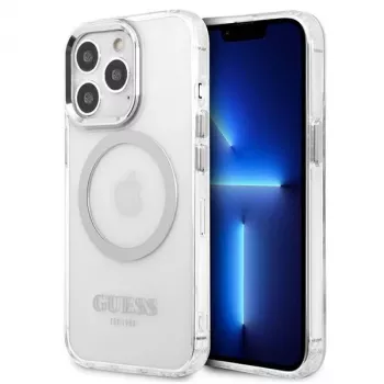 Guess GUHMP13LHTRMS Metal Outline MagSafe kemény tok iPhone 13 Pro / iPhone 13 6,1 inch - ezüst