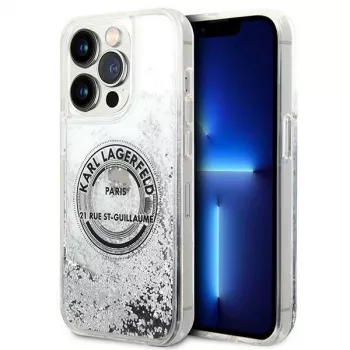 Karl Lagerfeld KLHCP14XLCRSGRS Liquid Glitter kemény tok Apple iPhone 14 Pro Max 6,7 inch ezüst