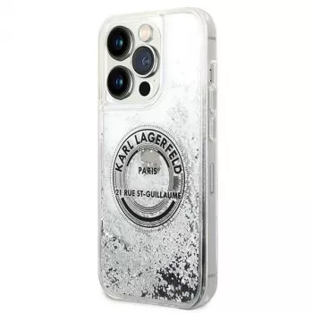 Karl Lagerfeld KLHCP14XLCRSGRS Liquid Glitter kemény tok Apple iPhone 14 Pro Max 6,7 inch ezüst