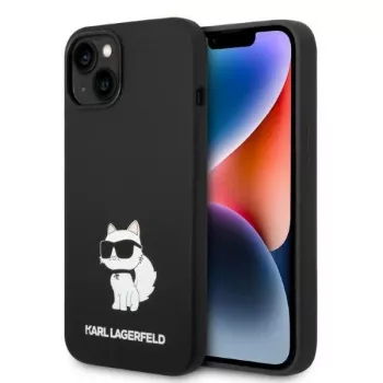 Karl Lagerfeld KLHMP14MSNCHBCK iPhone 14 Plus / 15 Plus 6,7 inch kemény tok fekete szilikon Choupette MagSafe