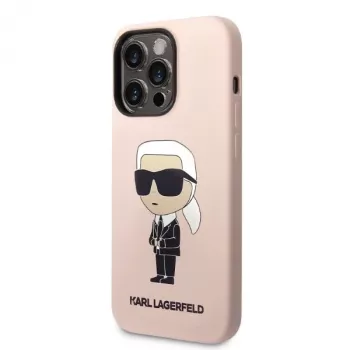Karl Lagerfeld KLHCP14XSNIKBCP Ikonik szilikon kemény tok iPhone 14 Pro Max 6,7 inch rózsaszín