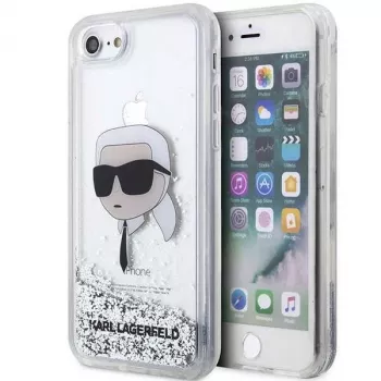 Karl Lagerfeld KLHCI8LNKHCH kemény tok Glitter Karl Head iPhone 7/8/SE 2020/SE 2022, ezüst