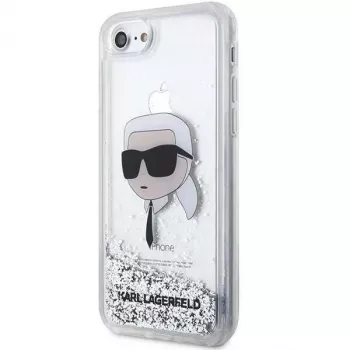 Karl Lagerfeld KLHCI8LNKHCH kemény tok Glitter Karl Head iPhone 7/8/SE 2020/SE 2022, ezüst