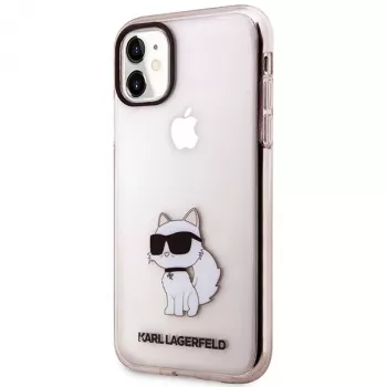 Karl Lagerfeld Ikonik Choupette kemény tok iPhone 11 / XR 6,1 inch - rózsaszín