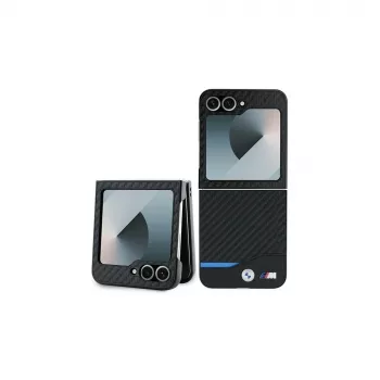 BMW Hardcase Carbon Blue Line Samsung Galaxy Z Flip6 / Z Flip7 FE - fekete