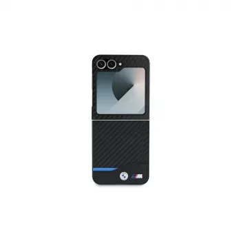 BMW Hardcase Carbon Blue Line Samsung Galaxy Z Flip6 / Z Flip7 FE - fekete