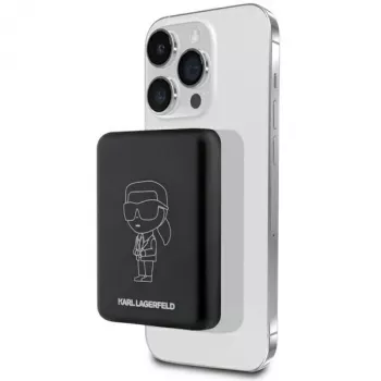 Karl Lagerfeld Ikonik MagSafe vezeték nélküli power bank 3000mAh fekete