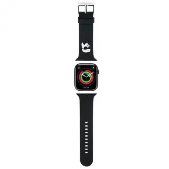Karl Lagerfeld 3D Rubber Karl Head szíj Apple Watch 42/44/45/49mm fekete