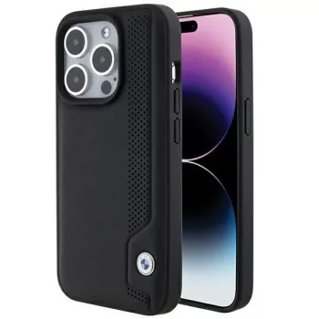 BMW BMHCP15X22RBDK Hardcase bőr Blue Dots iPhone 15 Pro Max 6,7 inch fekete