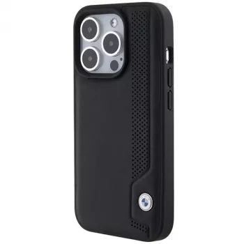 BMW BMHCP15X22RBDK Hardcase bőr Blue Dots iPhone 15 Pro Max 6,7 inch fekete