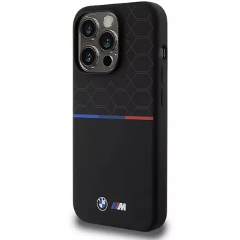 BMW M Silicone Pattern MagSafe kemény tok Apple iPhone 15 Pro 6,1 inch - fekete
