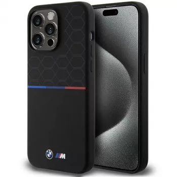 BMW M Silicone Pattern MagSafe kemény tok iPhone 15 Pro Max 6,7 inch fekete