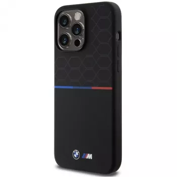 BMW M Silicone Pattern MagSafe kemény tok iPhone 15 Pro Max 6,7 inch fekete