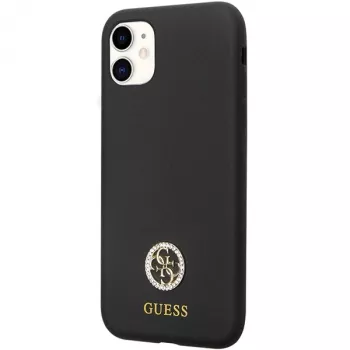 Guess GUHCN614DGPK Hardcase szilikon Logo Strass 4G hátlap Apple iPhone 11 / Xr 6,1 inch fekete