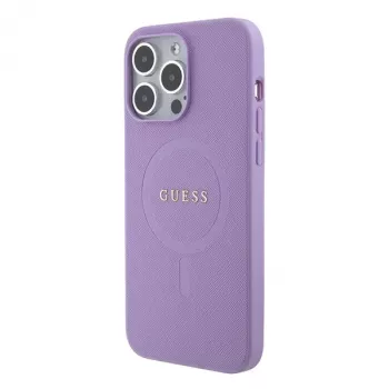 Guess GUHMP15LPSAHMCU Saffiano MagSafe Hard Case Apple iPhone 15 Pro 6,1 inch - lila