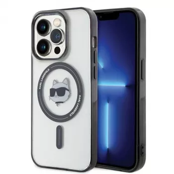 Karl Lagerfeld KLHMP15LHCHNOTK iPhone 15 Pro 6,1 inch átlátszó kemény tok IML Choupette Head MagSafe