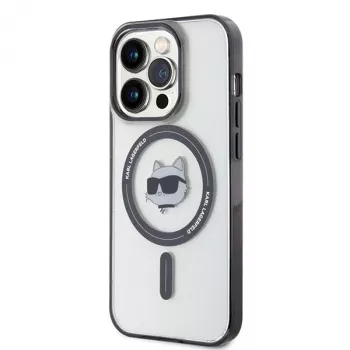 Karl Lagerfeld KLHMP15LHCHNOTK iPhone 15 Pro 6,1 inch átlátszó kemény tok IML Choupette Head MagSafe