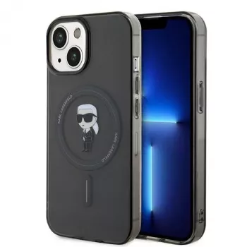 Karl Lagerfeld Ikonik kemény tok MagSafe iPhone 13/14/15 6,1 inch fekete