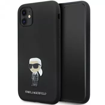 Karl Lagerfeld Ikonik Metal Pin szilikon tok Apple iPhone 11 / iPhone XR 6,1 inch fekete