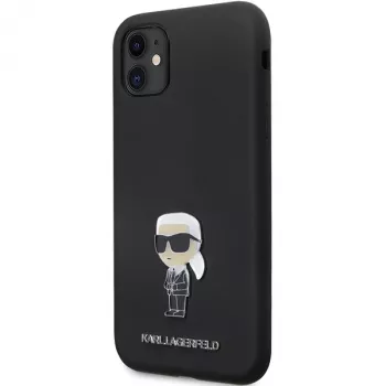 Karl Lagerfeld Ikonik Metal Pin szilikon tok Apple iPhone 11 / iPhone XR 6,1 inch fekete