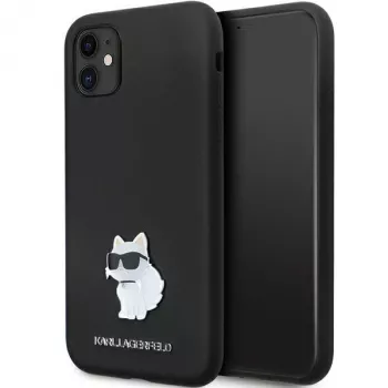 Karl Lagerfeld KLHCN61SMHCNPK kemény tok szilikon tok fémtűvel iPhone 11 / XR 6,1 fekete