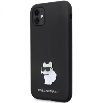 Karl Lagerfeld KLHCN61SMHCNPK kemény tok szilikon tok fémtűvel iPhone 11 / XR 6,1 fekete