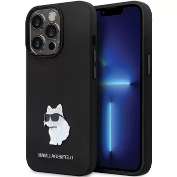 Karl Lagerfeld KLHCP13LSMHCNPK iPhone 13 Pro / 13 6,1 fekete kemény tok szilikon C fémtű