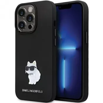 Karl Lagerfeld KLHCP14LSMHCNPK szilikon C fémtű kemény tok iPhone 14 Pro 6,1 inch fekete