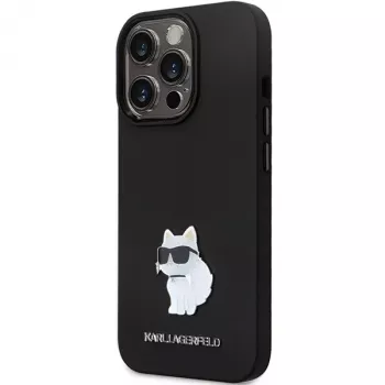 Karl Lagerfeld KLHCP14LSMHCNPK szilikon C fémtű kemény tok iPhone 14 Pro 6,1 inch fekete