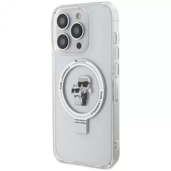 Karl Lagerfeld KLHMP13LHMRSKCH iPhone 13 Pro / 13 6,1 inch fehér kemény tok gyűrűs tartóval Karl & Choupette MagSafe