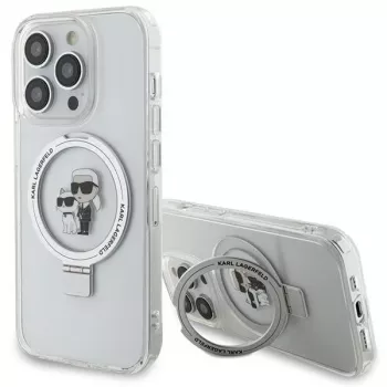 Karl Lagerfeld KLHMP13XHMRSKCH kemény tok gyűrűs tartóval iPhone 13 Pro Max 6,7 inch fehér Karl & Choupette MagSafe