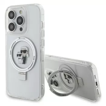 Karl Lagerfeld KLHMP15LHMRSKCH kemény tok gyűrűs tartóval MagSafe iPhone 15 Pro 6,1 inch fehér