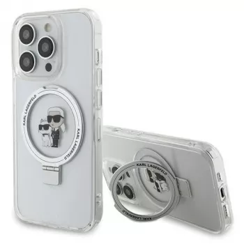 Karl Lagerfeld KLHMP15XHMRSKCH kemény tok gyűrűs tartóval iPhone 15 Pro Max 6,7 inch fehér MagSafe Karl & Choupette