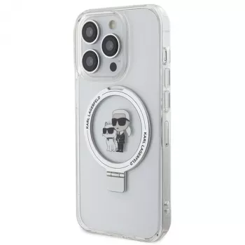 Karl Lagerfeld KLHMP15XHMRSKCH kemény tok gyűrűs tartóval iPhone 15 Pro Max 6,7 inch fehér MagSafe Karl & Choupette