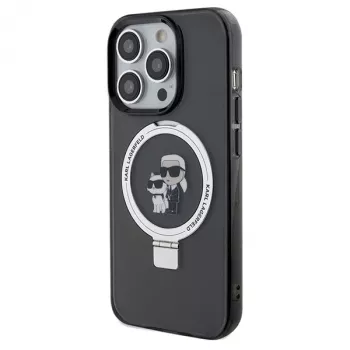 Karl Lagerfeld iPhone 13 Pro Max 6,7 inch kemény tok gyűrűs tartóval Karl & Choupette MagSafe fekete