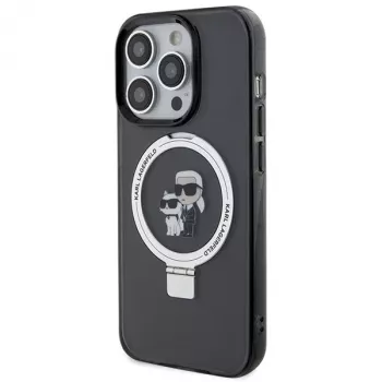 Karl Lagerfeld KLHMP15LHMRSKCK kemény tok gyűrűs tartóval MagSafe iPhone 15 Pro 6,1 fekete