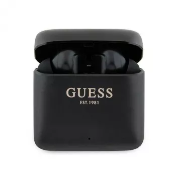 Guess nyomott logós True Wireless Stereo Bluetooth fülhallgató töltőtokkal (fekete)