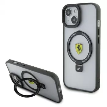 Ferrari FEHMP15MUSCAH iPhone 15 Plus / 14 Plus 6,7 inch átlátszó kemény tok gyűrűtartóval, MagSafe, 2023 kollekció