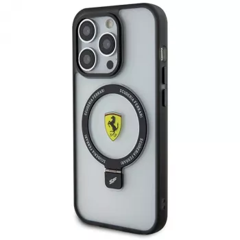 Ferrari FEHMP15LUSCAH iPhone 15 Pro 6,1 inch átlátszó kemény tok gyűrűtartóval, MagSafe-kompatibilis, 2023 kollekció