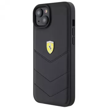 Ferrari FEHCP15MRDUK iPhone 15 Plus / 14 Plus 6,7 inch fekete kemény tok steppelt fémlogóval
