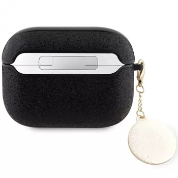 Guess GUAP2PGEHCDK AirPods Pro 2 (2022/2023) tok fekete rögzített csillámos szív gyémánt charm
