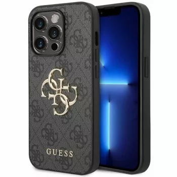 Guess GUHCP15L4GMGGR kemény tok iPhone 15 Pro 6,1 inch – szürke 4G Big Metal Logo