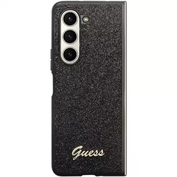Guess Glitter Script F946 Hard Case for Samsung Galaxy Z Fold5, Black