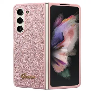 Guess GUHCZFD5HGGSHP F946 Glitter Script Hard Case for Samsung Galaxy Z Fold5 - Pink