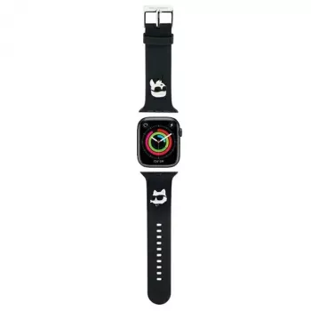 Karl Lagerfeld 3D Rubber Karl & Choupette Heads NFT Apple Watch szíj 38/40/41 mm fekete